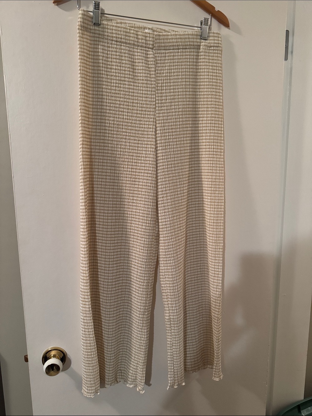 Wilfred Cream Textured Wide-Leg Knit Pants